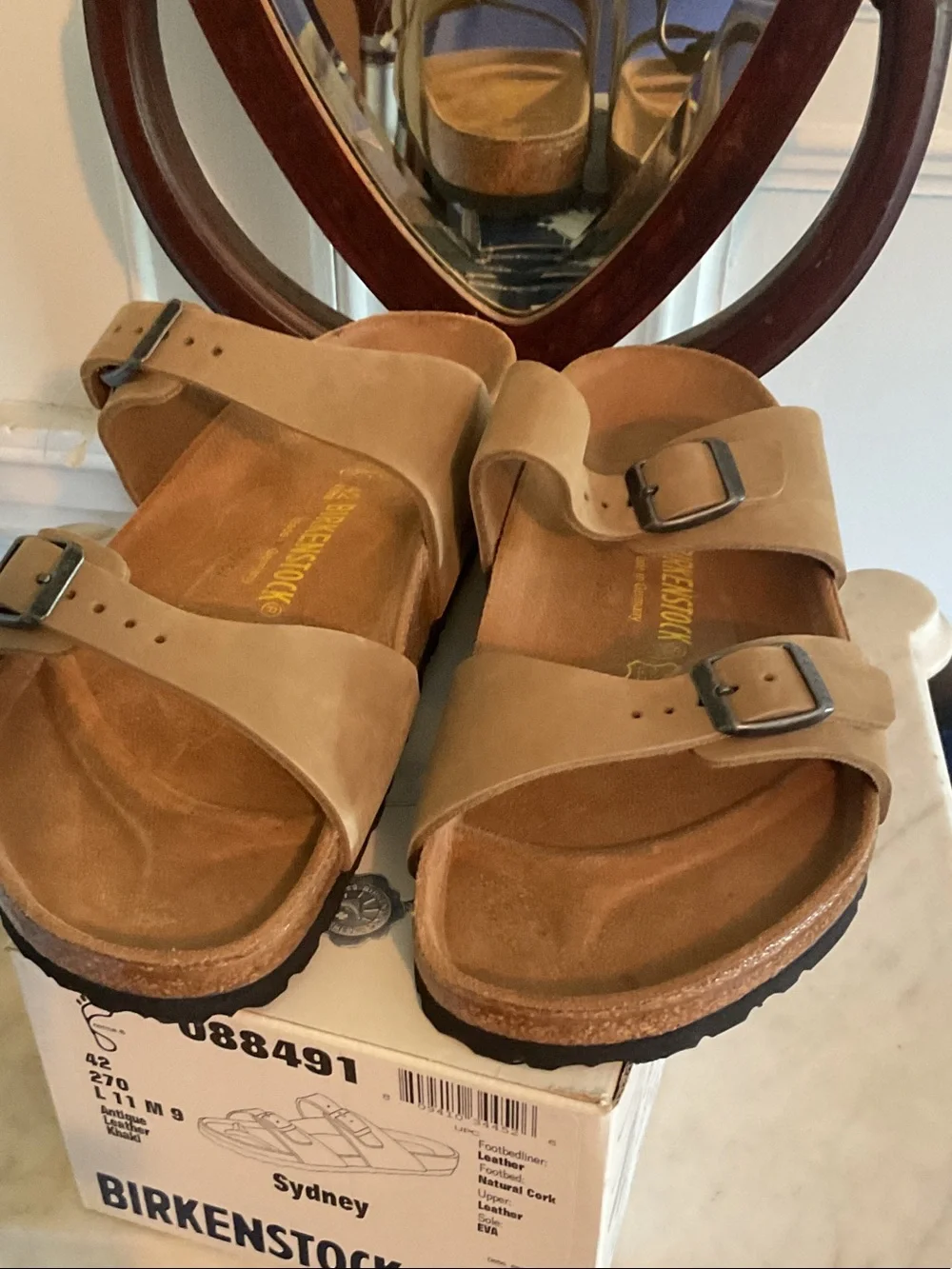 Birkenstock Tan Double-Buckle Leather Sandals